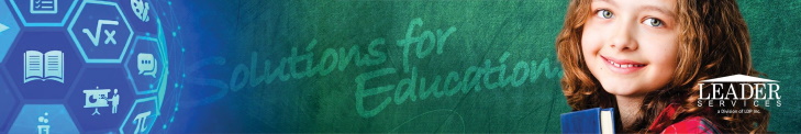 Solutions for education with child and the Leader Services logo