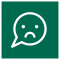 Speech bubble with sad face icon