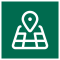 Map pin on grid icon
